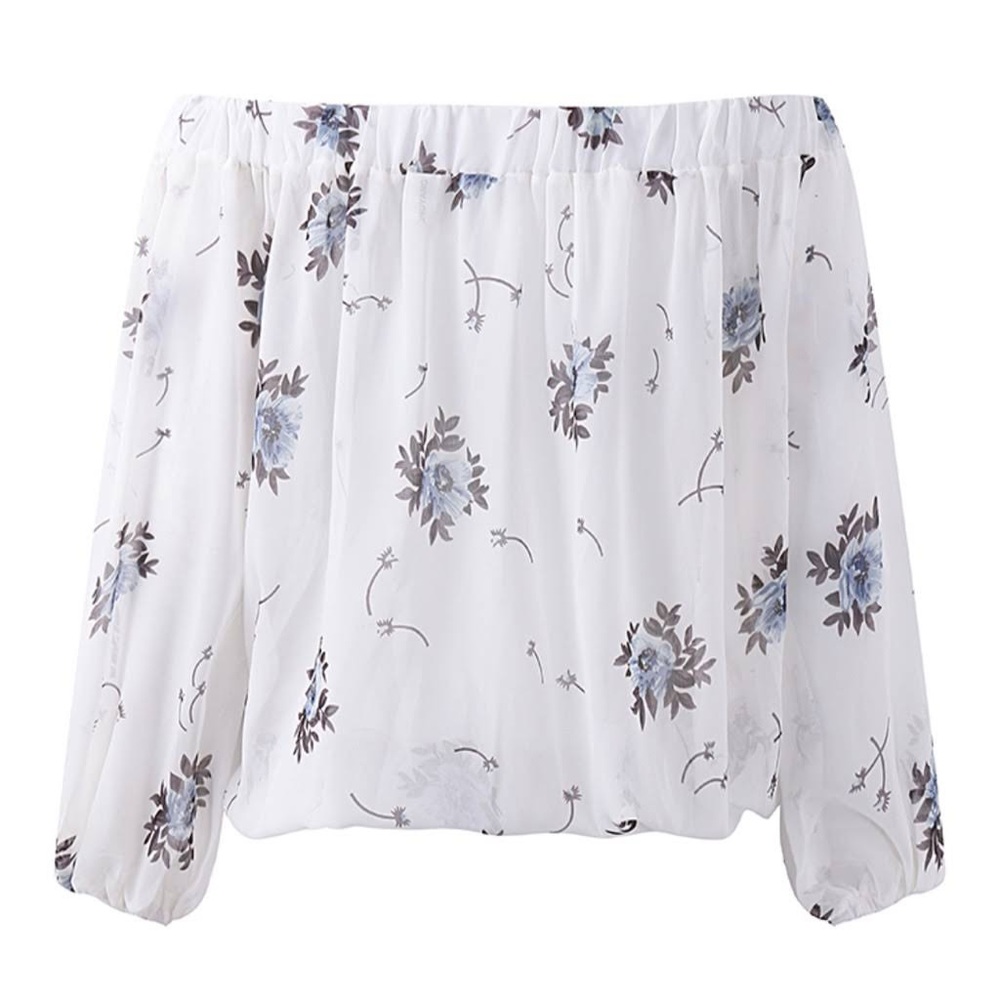 Nasty Gal Pursue Off Shoulder Semi Sheer Blouse